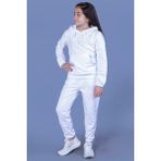 Toontoy Kids Kız Çocuk Kapüşonlu Kanguru Cepli Eşofman Takımı - 12 Yaş - Beyaz