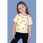 Toontoy Kids Kız Çocuk Yaprak Desenli Fabulous Baskılı T-shirt