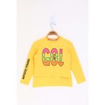 Toontoy Kids Letis Go Baskılı Sarı Kız Çocuk T-shirt