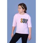 Toontoy Kids Soul Baskılı Pembe Kız Çocuk T-shirt