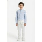 Toontoy Kids Toontoy Erkek Çocuk 2li Takım Hakim Yaka Düğmeli Uzun Kollu Gömlek - Beli Bağlamalı Normal Paça Pantolon 14259 - 12 - 13 Yaş - Mavi