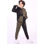 Toontoy Kids Toontoy Erkek Çocuk Kanguru Cepli Eşofman Takım - Haki - 10 - 11 Yaş