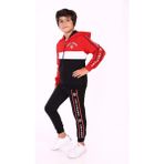 Toontoy Kids Toontoy Erkek Çocuk Renk Bloklu Baskılı Eşofman Takımı - Kırmızı - 12 Yaş