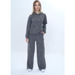 Toontoy Kids Toontoy Kız Çocuk 2'li Takım Taş İşlemeli Kapüşonlu Sweatshirt & Beli Lastikli Bol Paça Cepli Eşofman Altı - 2 İplik