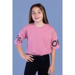 Toontoy Kids Toontoy Kız Çocuk Baskılı Crop Tişört - 8 Yaş - Gül Kurusu