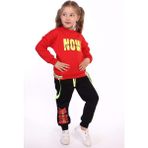 Toontoy Kids Toontoy Kız Çocuk Baskılı Içi Pamuklu Eşofman Takımı - 6 Yaş - Kırmızı