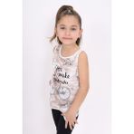 Toontoy Kids Toontoy Kız Çocuk Bisiklet Baskılı Atlet - Ekru - 8 Yaş