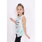 Toontoy Kids Toontoy Kız Çocuk Bisiklet Baskılı Atlet - Koyu Mint - 7 Yaş