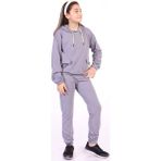 Toontoy Kids Toontoy Kız Çocuk Cepli Armalı Eşofman Takım - Gri - 12 - 13 Yaş
