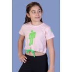 Toontoy Kids Toontoy Kız Çocuk Crop Model Baskılı Taş Işlemeli Tişört - 12 Yaş - Pudra