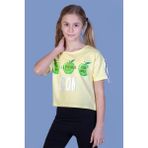 Toontoy Kids Toontoy Kız Çocuk Crop Model Elma Baskılı Tişört - 10 Yaş - Sarı