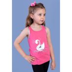 Toontoy Kids Toontoy Kız Çocuk Kuğu Baskılı Atlet - Fuşya - 3 Yaş