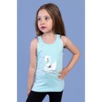 Toontoy Kids Toontoy Kız Çocuk Kuğu Baskılı Atlet - Su Yeşili - 5 Yaş