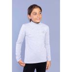 Toontoy Kids Toontoy Kız Çocuk Nakışlı Balıkçı Yaka Okul Tişörtü - 11 Yaş - Gri Melanj
