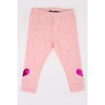 Toontoy Kids Toontoy Kız Çocuk Paçası Çevirmeli Pullu Tayt - Pembe Melanj - 6 Ay