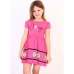 Toontoy Kids Toontoy Kız Çocuk Papatya Desenli Elbise - 4 Yaş - Pudra