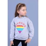 Toontoy Kids Toontoy Kız Çocuk Popıt Baskılı Içi Pamuklu Sweatshirt - 6 Yaş - Gri Melanj