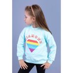 Toontoy Kids Toontoy Kız Çocuk Popıt Baskılı Içi Pamuklu Sweatshirt - 7 Yaş - Su Yeşili