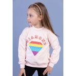 Toontoy Kids Toontoy Kız Çocuk Popıt Baskılı Içi Pamuklu Sweatshirt - 8 Yaş - Pudra
