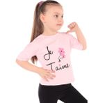 Toontoy Kız Bebek Baskılı Bisiklet Yaka Kısa Kollu Tişört - Pembe - 1
