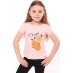 Toontoy Kız Bebek Baskılı Bisiklet Yaka Kısa Kollu Tişört - Pembe - 2