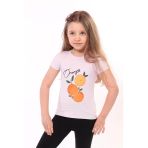Toontoy Kız Bebek Baskılı Bisiklet Yaka Kısa Kollu Tişört