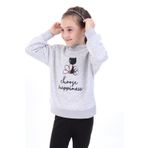 Toontoy Kız Bebek Baskılı Sweatshirt Gri Melanj 1 YAŞ
