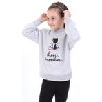 Toontoy Kız Bebek Baskılı Sweatshirt Gri Melanj 4 YAŞ