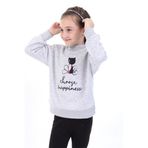 TOONTOY Kız Bebek Baskılı Sweatshirt Gri Melanj, 9 Ay, 22568, Gri Melanj, kız-bebek