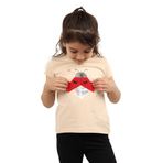 TOONTOY Kız Bebek Baskılı Tişört 4 Yaş, 4 Yaş, 22482, Bej, Kız Çocuklar