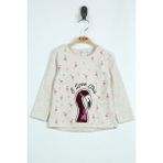Toontoy Kız Bebek Flamingo Nakışlı Sweatshirt - 9 Ay - Kahverengi
