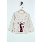 Toontoy Kız Bebek Flamingo Nakışlı T-Shirt Kahve Melanj 6 AY