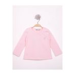 TOONTOY Kız Bebek Göğsü Nakışlı T-Shirt 9 Ay, 9 Ay, 16069-, Pudra, Kız bebek