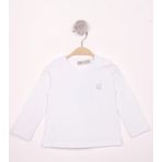 Toontoy Kız Bebek Göğsü Nakışlı T-Shirt Beyaz 1 YAŞ
