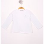 Toontoy Kız Bebek Göğsü Nakışlı T-Shirt Beyaz 6 AY