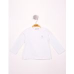 Toontoy Kız Bebek Göğsü Nakışlı T-Shirt Beyaz 9 AY