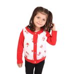 Toontoy Kız Bebek Hırka Çiçek Baskılı Kırmızı 1 YAŞ