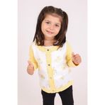 Toontoy Kız Bebek Hırka Çiçek Baskılı Sarı 6 AY