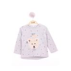 TOONTOY Kız Bebek Köpek Nakışlı T-Shirt Gri Melanj 1 Yaş, 1 Yaş, 16078-, Gri Melanj, Kız bebek