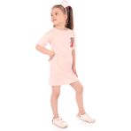 Toontoy Kız Bebek Nakışlı Elbise Pudra 2 YAŞ