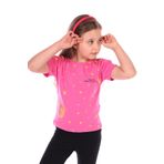 Toontoy Kız Bebek Önü Simli Yıldız Baskılı Tişört Fuşya 1 YAŞ