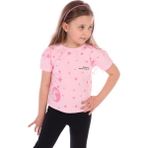 Toontoy Kız Bebek Önü Simli Yıldız Baskılı Tişört Pembe 3 YAŞ