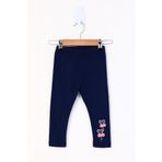Toontoy Kız Bebek Paçası Nakışlı Tayt Lacivert 6 AY