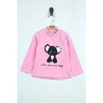 Toontoy Kız Bebek Panda Nakışlı Sweatshirt - 6 Ay - Pembe
