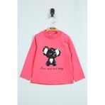 Toontoy Kız Bebek Panda Nakışlı T-Shirt Fuşya 6 AY