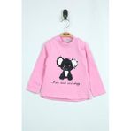 Toontoy Kız Bebek Panda Nakışlı T-Shirt Pembe 9 AY