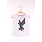 TOONTOY Kız Bebek Tişört Pullu Kuş Baskı Gri Melanj 6 Ay, 6 Ay, 9305-1, Gri Melanj, Kız bebek