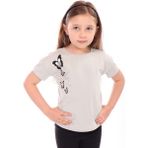 Toontoy Kız Bebek Varaklı Kelebek Baskılı Tişört - 3 Yaş - Yeşil