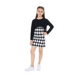 Toontoy Kız Çocuk 2li Takım Baskılı Elbise Siyah 13-14 YAŞ