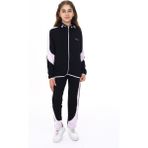 Toontoy Kız Çocuk 2'li Takım Baskılı Kapüşonlu Fermuarlı Cepli Sweatshirt & Beli Paçası Lastikli Jogger Eşofman Altı - Bant Detaylı & 2 Iplik - Siyah - 6 – 7 Yaş